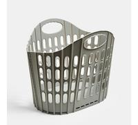 OHS Foldable Plastic Laundry Basket Storage with Handles in Grey OHS Grey