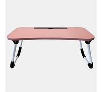 OHS Foldable Wooden Lap Tray TV Dinner Bed Laptop Work Desk Stand Portable in Pink OHS Pink