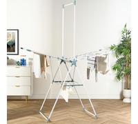 OHS Foldable X Winged Clothes Airer Stainless Steel Laundry Racks in White OHS White