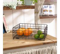 OHS Folding Fruit Basket Collapsible Wire Storage Organiser in Black OHS Black