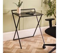 OHS Folding Laptop Desk Portable Study Metal Frame Table in Black OHS Black