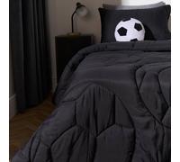 OHS Football Coverless 7.5 Tog Duvet Pillowcase Set Embossed Quilt in Black | Size: Double OHS Black Double