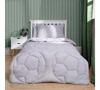 OHS Football Coverless 7.5 Tog Duvet Pillowcase Set Embossed Quilt in Light Grey | Size: Double OHS Light Grey Double