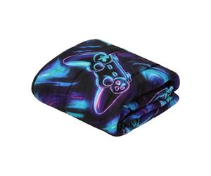 OHS Football Gaming Adults Weighted Blanket 3kg - Single 100 x 150cm | Gaming Gifts for Adults Teddy Fleece Reversible Heavy Blanket Sleep Therapy Sleep Calming Stress Anxiety Relief for Adults