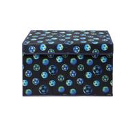 OHS Football Large Collapsible Storage Box with Lid Storage Basket, Navy