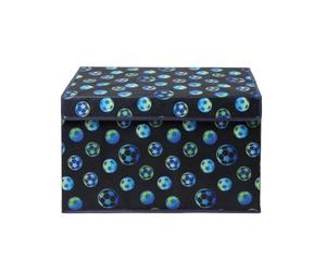 OHS Football Large Collapsible Storage Box with Lid Storage Basket, Navy