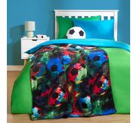 OHS Football Throw Over Bed Blanket Supersoft Plush Sherpa Fleece in Black OHS Black