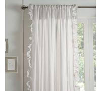 OHS Frill Voile Net Curtains 2 Window Panels Sheer Rod Slot Top Pair Set, White
