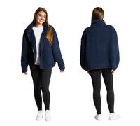 OHS Full Zip Up Teddy Fleece Mens, Lightweight Warm Cosy Sweatshirt Casual Long Sleeve Winter Ultra Soft Full Zip Up Coat for Travelling Outdoor Hiking, Navy -L/XL