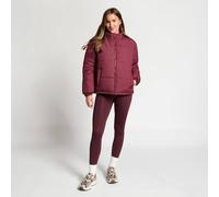 OHS Funnel Neck Puffer Jacket Windproof Padded Outerwear Zip Through Coat in Burgundy | Size: Large OHS Burgundy L