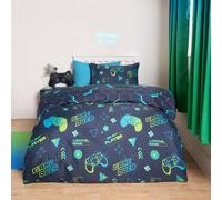 OHS Gaming Duvet Cover Set Reversible Quilt Pillowcase Bedding in Green | Size: Single OHS Green Single