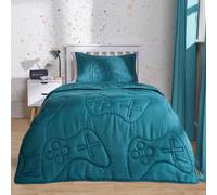 Ohs Gaming Duvet Coverless Quilted 7.5 Tog Cover Pillowcase Set, Teal - Double