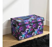 OHS Gaming Foldable Storage Box with Lid, Large Collapsible Storage Box Wardrobe Organizer Bin with Handle Fabric Basket Organizer for Clothes Book Shelf Office, Neon