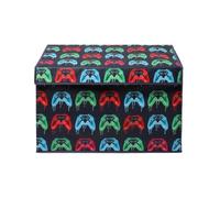 OHS Gaming Foldable Storage Box with Lid Large Fabric Basket, Multi Neon