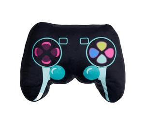 OHS Gaming Pillow Cushion Gaming Controller Shaped, Soft Plush Comfy Back Support Cushions Lightweight Gaming Cushion For Living Room Bedroom & Gaming Gift, Black - 30x23cm