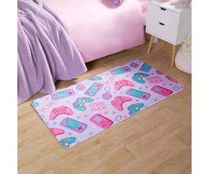 OHS Gaming Rug Runner for Kids Bedroom, Ultra Soft Washable Runner Rug Non Slip Durable Abstract Floor Runner Stylish Home Decor Entryways Doorways - Purple, 120 x 65cm