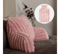 OHS Gaming Support Cushion with Hot Water Bottle Included, Pocket Cuddle Cushion for Bed Super Soft Cosy Pillow with Arms Support Pillows for Sitting up in Bed, Blush Pink