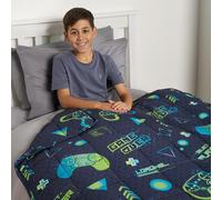 OHS Gaming Weighted Blanket Soft Throw Anxiety Stress Relief Sleep in Dark Navy OHS Dark Navy
