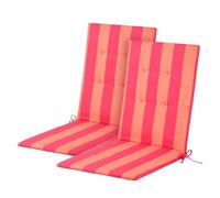 OHS Garden Chair Cushions with Backs, Stripe Seat Pads Water Resistant High Back Seat Cushions with Ties for Garden Bistro Chairs Sun Loungers Indoor Outdoor Cushions, Orange/Pink - 47 x 105 x 3cm
