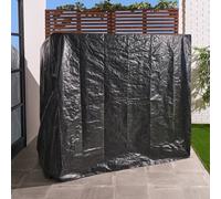 OHS Garden Swing Bench Cover Outdoor Plastic with Drawstring Heavy Duty in Black OHS Black