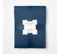 Ohs Geo Pinsonic Blanket Throw Quilted Bedspread, Navy - 200 X 240Cm