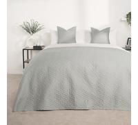OHS Geo Pinsonic Throw Blanket Quilted Bedspread in Silver | Size: 200 cm x 240 cm OHS Silver 200 cm x 240 cm