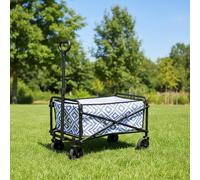 OHS Geo Print Foldable Camping Trolly Outdoor Garden Cart Wheelbarrow OHS Multicolor