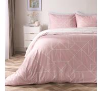 Ohs Geometric Duvet Cover Bedding Set Pillowcase Soft Quilt, Blush - Single