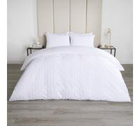 Ohs Geometric Embossed Duvet Set, White - Double