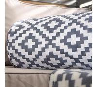 OHS Geometric Grey Bolster Pillow Garden Furniture Cylinder Pillow, Soft Cosy Neck Roll Pillows for Armrest & Head Support Yoga Bolster Cushion for Sofa Bed Indoor Outdoor Cushions