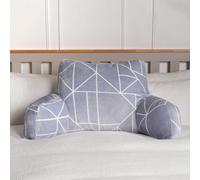 OHS Geometric Reading Cushion Bed Chair Gaming Lumbar Support Plump Filled Pillow in Charcoal OHS Charcoal