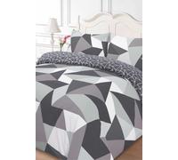 Geometric Shapes Duvet Cover with Pillowcase Dreamscene Black Single
