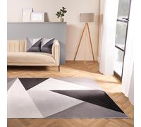 OHS Geometric Washable Rug Runner Living Room Bedroom Carpet Mat Home Decor Non Slip in Grey | Size: 160 cm x 230 cm OHS Grey 160 cm x 230 cm