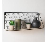 OHS Geometric Wire Shelf Wall Unit Wood Tier Storage Display Office Living Room Home