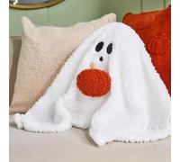 OHS Ghost Cushion Halloween Throw Pillow Soft Cosy Back Support Cushion for Sofa Halloween Decorations Ghost Pillow Home Decor Novelty Cushions Gifts for Kids, Cream - 30cm