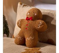 OHS Gingerbread Boy Boucle Scatter Cushion Decorative Pillow in Brown OHS Brown