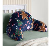 OHS Gingerbread Cuddle Cushion Soft Cosy Fleece Support Pillow in Navy OHS Navy