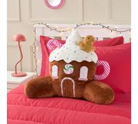 OHS Gingerbread Latte Cuddle Cushion Fleece Chair Bed Cushion, Brown | Christmas Decor Reading Pillow with Arms Backrest Adults Kids Cushions Watching TV Gaming Cushion Relaxing Comfy Hug Pillow