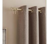 OHS Gold Curtain Pole 70-120cm, Extendable Curtain Poles 16mm Sturdy Metal Rod with Bow Finials Adjustable Window Curtains Poles Brackets Included Easy To Install, Brushed Gold