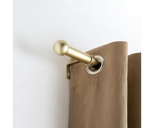 OHS Gold Curtain Pole, Curtain Poles for Eyelet Curtains 120 to 220cm Curtain Rod for Door with Ball Finials 28mm Diameter Metal Extendable Adjustable Curtains Poles