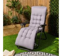 OHS Gravity Chair Seat Cushion 1 X Filled Outdoor Garden Charcoal