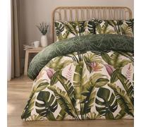 OHS Green Bedding Double Duvet Set, Reversible Super Soft Warm Tropical Foliage Quilt Cover Bedding Double Bed Set Luxury Comfy Duvet Cover Sets with Matching Pillowcases