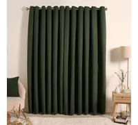 OHS Green Extra Wide Curtains Boucle Eyelet, Decorative Thermal Curtains for Winter Blackout Curtains for Bedroom Living Room Super Soft Modern, 66x90”
