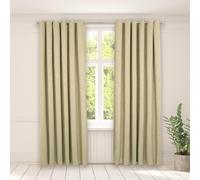 OHS Green Eyelet Curtains, Leaf Embossed Decorative Lined Curtains for Summer Winter Blackout Thermal Long Curtains for Living Room Bedroom Soft Modern, 66x90