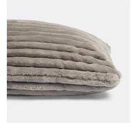 OHS Grey Bolster Pillow Ribbed Faux Fur, Full Body Long Pillows Soft Cosy Hollowfibre Filling Pregnancy Pillow for Maternity Support & Side Sleeper Bolster Cushion, 135 x 45cm