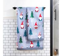 OHS Grey Hand Towel 1 Piece, Ultra Soft Quick Dry Fade Resistant Christmas Gonk Print Hand Towel for Bathroom Hotel Spa Quality Perfect for Daily Use, 50 x 80cm