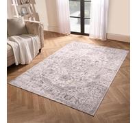 OHS Grey Rug Living Room, Vintage Printed Washable Rug Soft Durable Material Decorative Vintage-Inspired Design Stylish Bedroom Rug - 80 x 150cm
