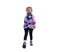 OHS Half Zip Fleece Jacket Kids Leopard Print, Lightweight Warm Jumper Pullover Soft Girls Sweatshirt Casual Long Sleeve Fleece Top for Travelling Outdoor, Lilac