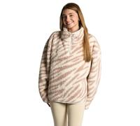 OHS Half Zip Fleece Women, Zebra Print Teddy Fleece Jacket Winter Clothes for Women Soft Warm Cosy Ladies Sweatshirt Top Casual Long Sleeve Pullover for Travel Hiking, Beige - S/M