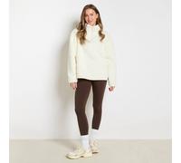 OHS Half Zip Teddy Fleece Jumper Lightweight Sweatshirt Pullover Jacket in Cream | Size: S/M OHS Cream S/M